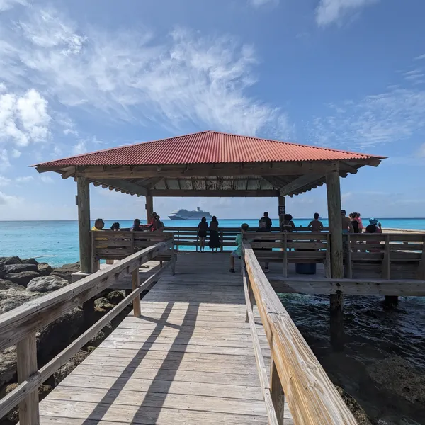 Shelter at the end of a pier.