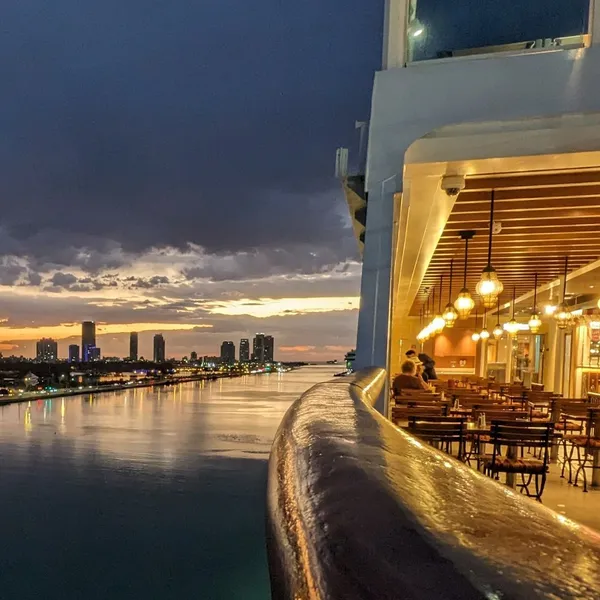 Split view of boat and dawn.