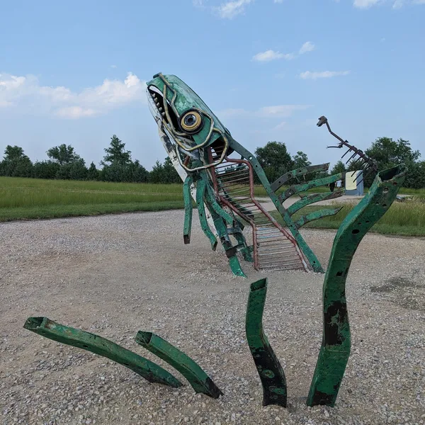 Fish sculpture at carhenge.