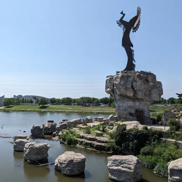 Statue of a Native American Spirit guarding the plains