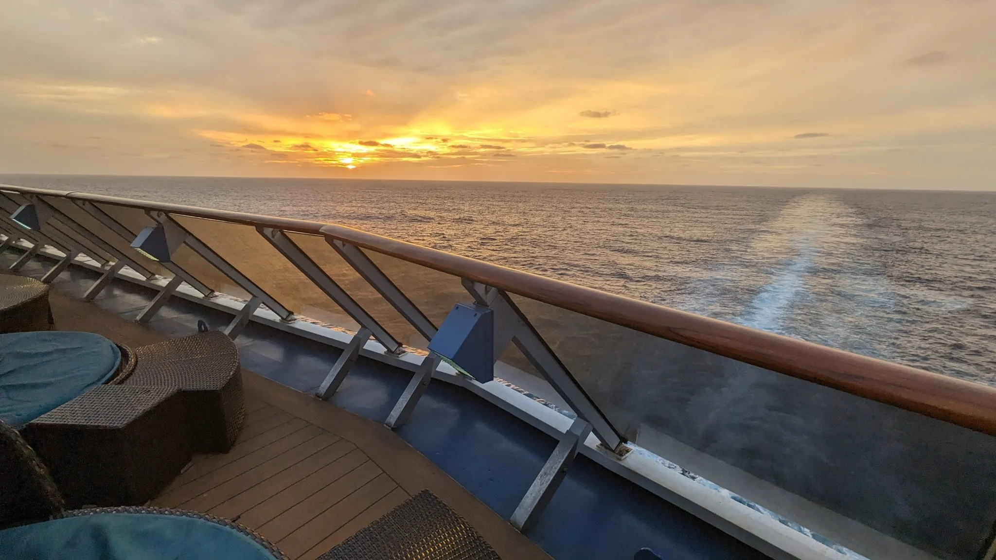 View of wake from rear of ship