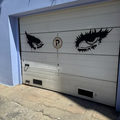 Eyes on garage door